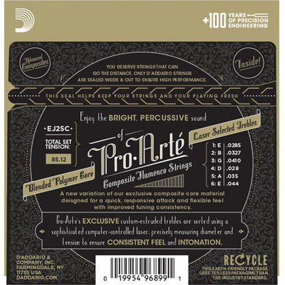 D'Addario EJ25C Flamenco Guitar String Set Clear Nylon/Silver — view 2