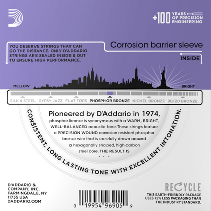 D'Addario Acoustic Guitar String Set 11-52 Phosphor Bronze Custom Light — view 6