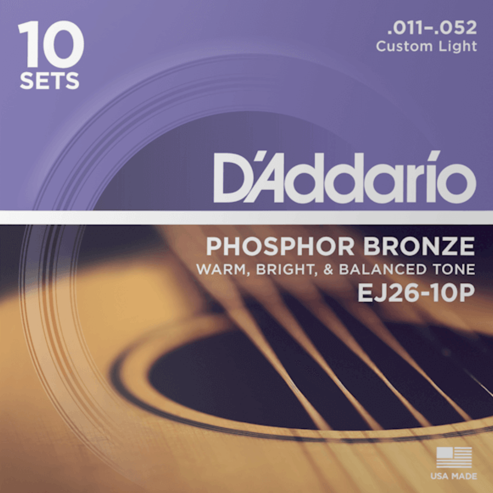D'Addario Acoustic Guitar String Set 11-52 Phosphor Bronze Custom Light — view 5