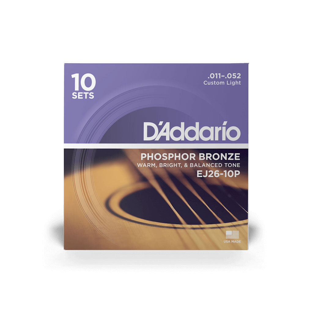 D'Addario Acoustic Guitar String Set 11-52 Phosphor Bronze Custom Light — view 2