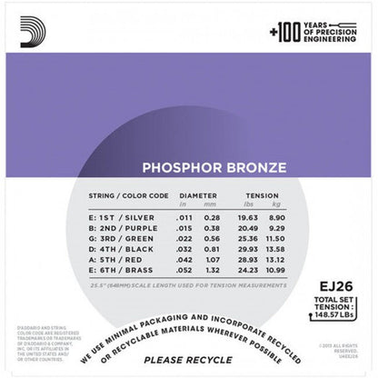 D'Addario Acoustic Guitar String Set 11-52 Custom Light Phosphor Bronze — view 3