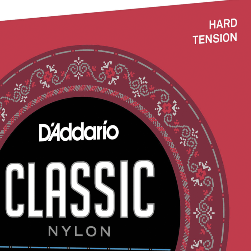 D'Addario EJ27H Hard Tension Nylon Classical Guitar Strings, Full Scale, Tie-End, 6 Strings, Clear Nylon Trebles, Silver-Plated Copper Wound Basses — view 5