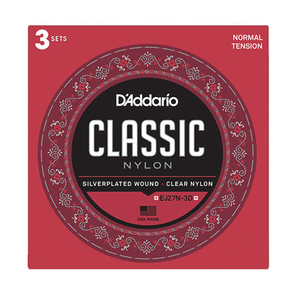 D'Addario EJ27N-3D Normal Tension Nylon Classical Strings 3 Pack — view 5