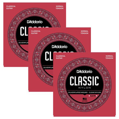 D'Addario EJ27N-3D Normal Tension Nylon Classical Strings 3 Pack