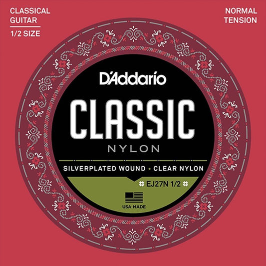 D'Addario Classical Guitar String Set 1/2 Size Nylon Normal