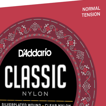 D'Addario EJ27N Normal Tension Nylon Classical Guitar Strings - 6 String Set, Full Scale, Tie-End, Uncoated, Beginner Friendly — view 6