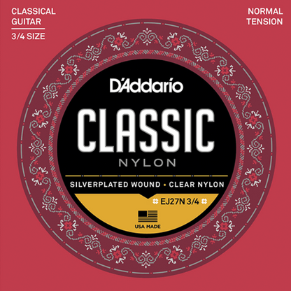 D'Addario EJ27N Normal Tension Nylon Classical Guitar Strings - 6 String Set, Full Scale, Tie-End, Uncoated, Beginner Friendly — view 4