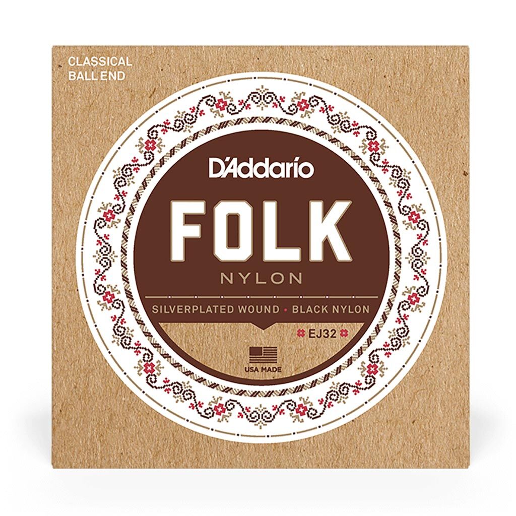 D'Addario EJ32 Classical Guitar String Set 028/045 Black Nylon Ball End