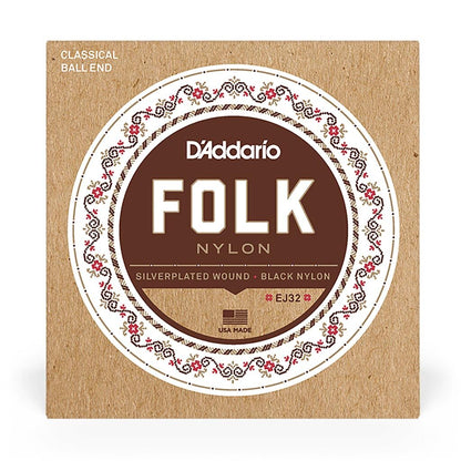 D'Addario EJ32 Classical Guitar String Set 028/045 Black Nylon Ball End
