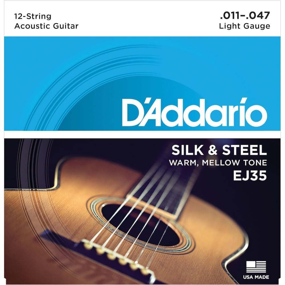 D'Addario 12 String Acoustic Guitar String Set 11/47 St/ S Folk