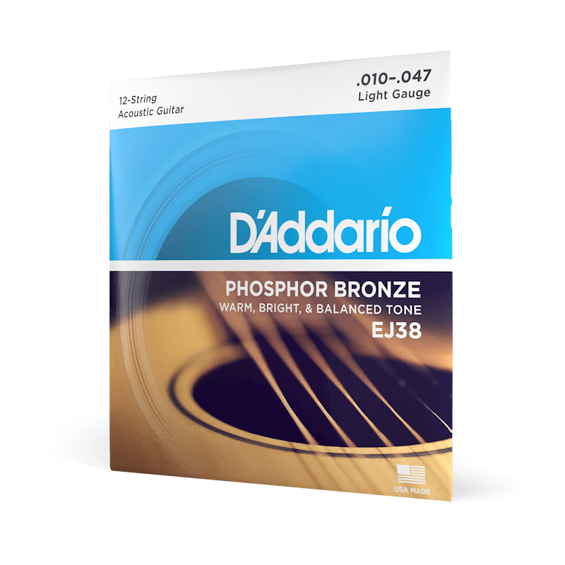 D'Addario 12-54 Phosphor Bronze Acoustic Guitar String Set Medium Top/Heavy Bottom — view 3
