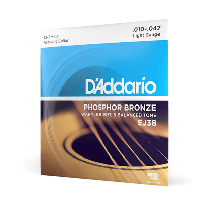D'Addario 12-54 Phosphor Bronze Acoustic Guitar String Set Medium Top/Heavy Bottom — view 3
