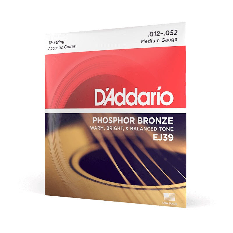 D'Addario 12-54 Phosphor Bronze Acoustic Guitar String Set Medium Top/Heavy Bottom — view 4