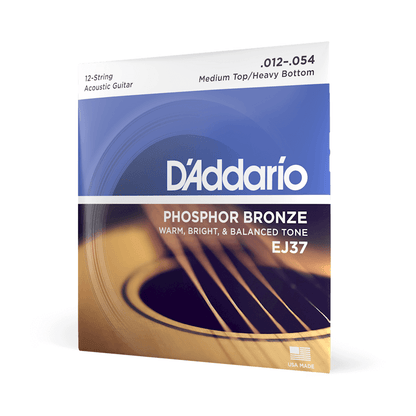 D'Addario 12-54 Phosphor Bronze Acoustic Guitar String Set Medium Top/Heavy Bottom — view 2