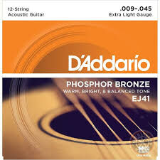 D'Addario Acoustic Guitar 12 String Set EJ38 10-47 Phosphor Bronze Extra Light Gauge — view 2