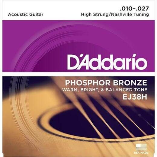 D'Addario EJ38H Nashville Tuning Acoustic Guitar String Set PH/BR 10-27 — view 2