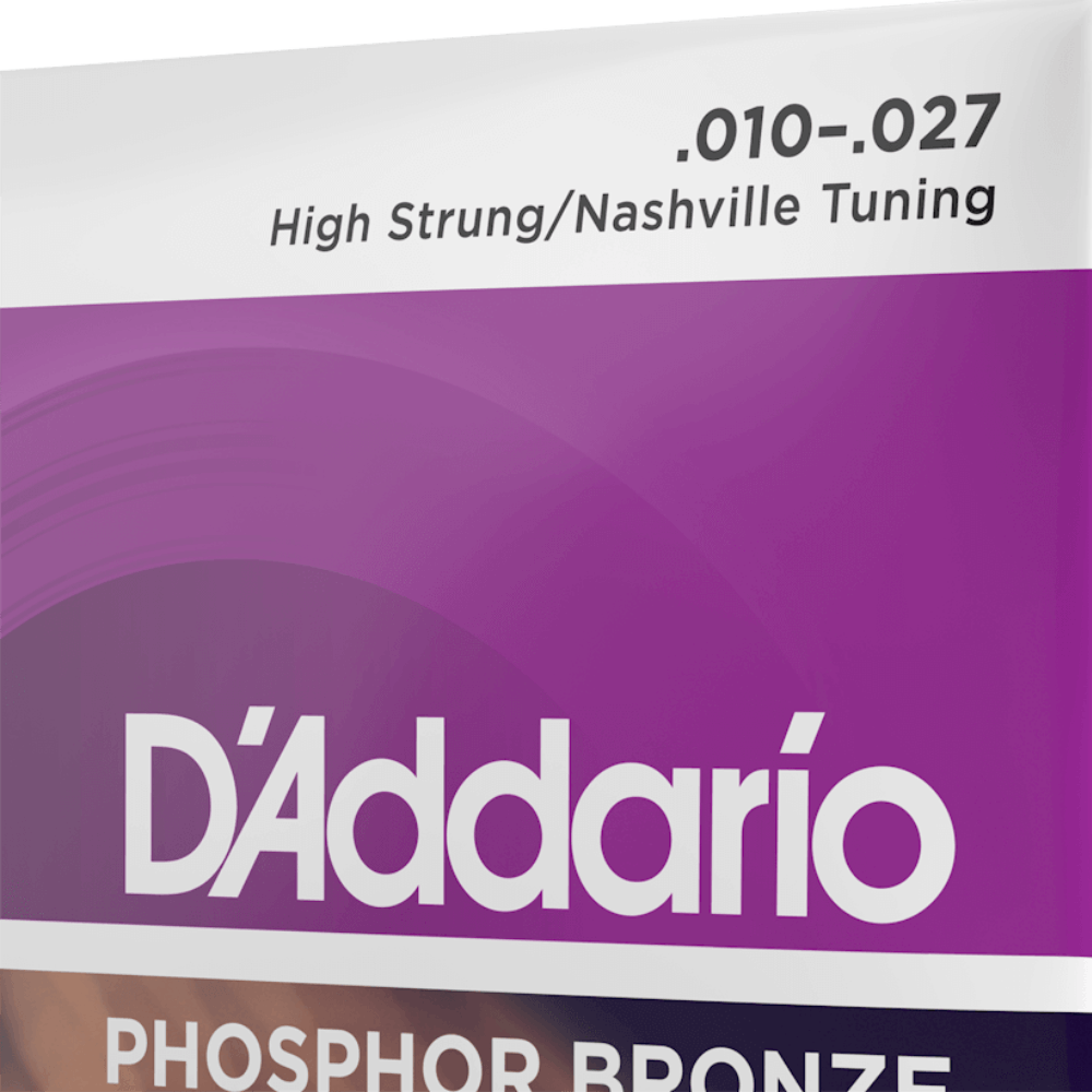 D'Addario EJ38H Nashville Tuning Acoustic Guitar String Set PH/BR 10-27 — view 5