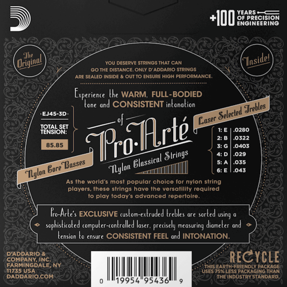 D'Addario Pro-Arte Classical Guitar String Set 28/43 Normal Tension Q/P03 — view 2