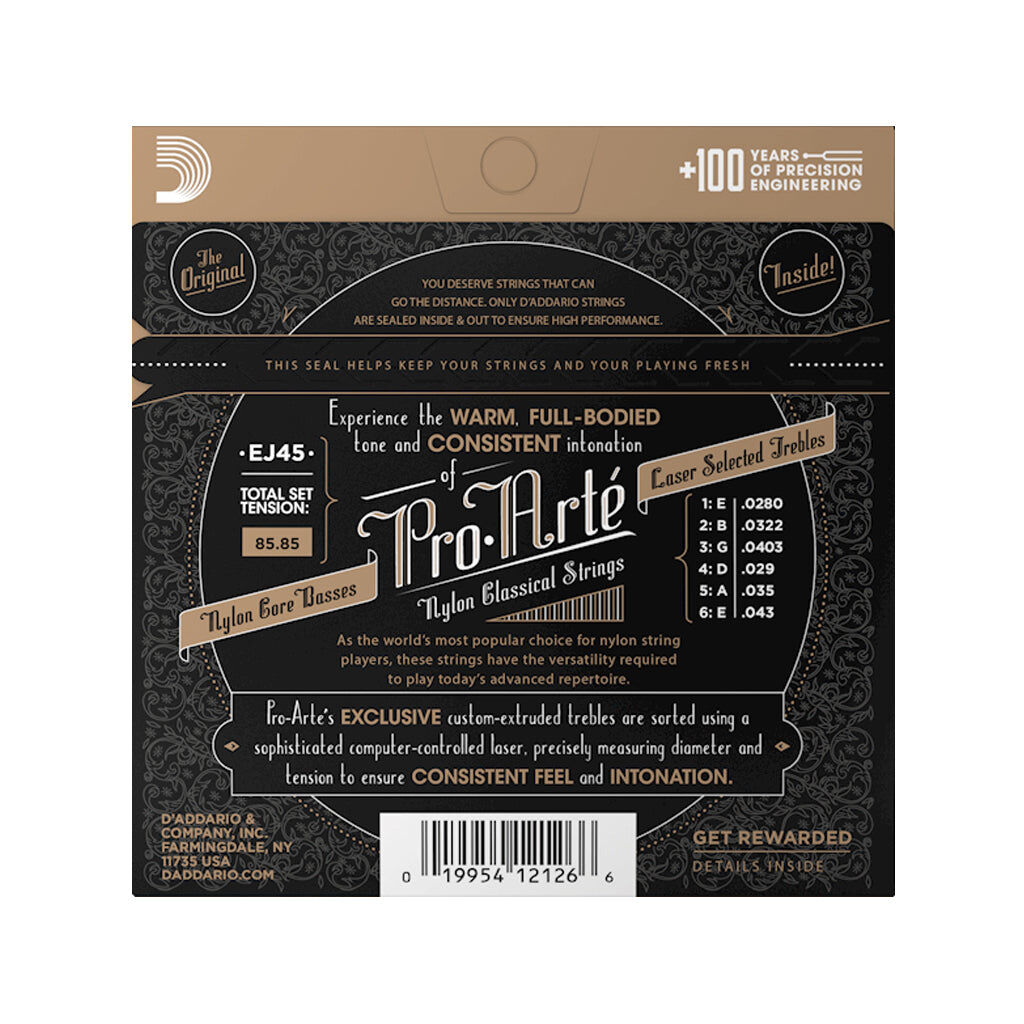 D'Addario Pro-Arte EJ45 Normal Tension Nylon Classical Guitar Strings 28/43 — view 2