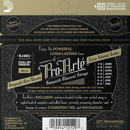 D'Addario Pro-Arte Classical Guitar String Set Composite Hard EJ46C — view 5