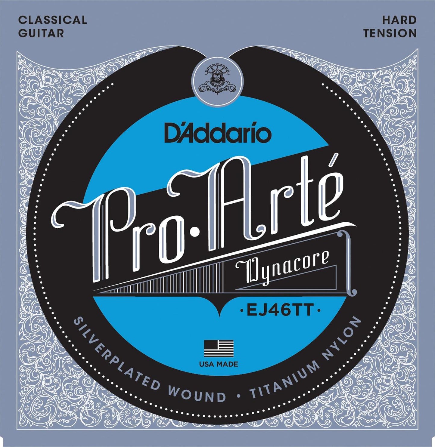D'Addario EJ46TT ProArte DynaCore Classical Guitar Strings, Titanium Trebles, Hard Tension
