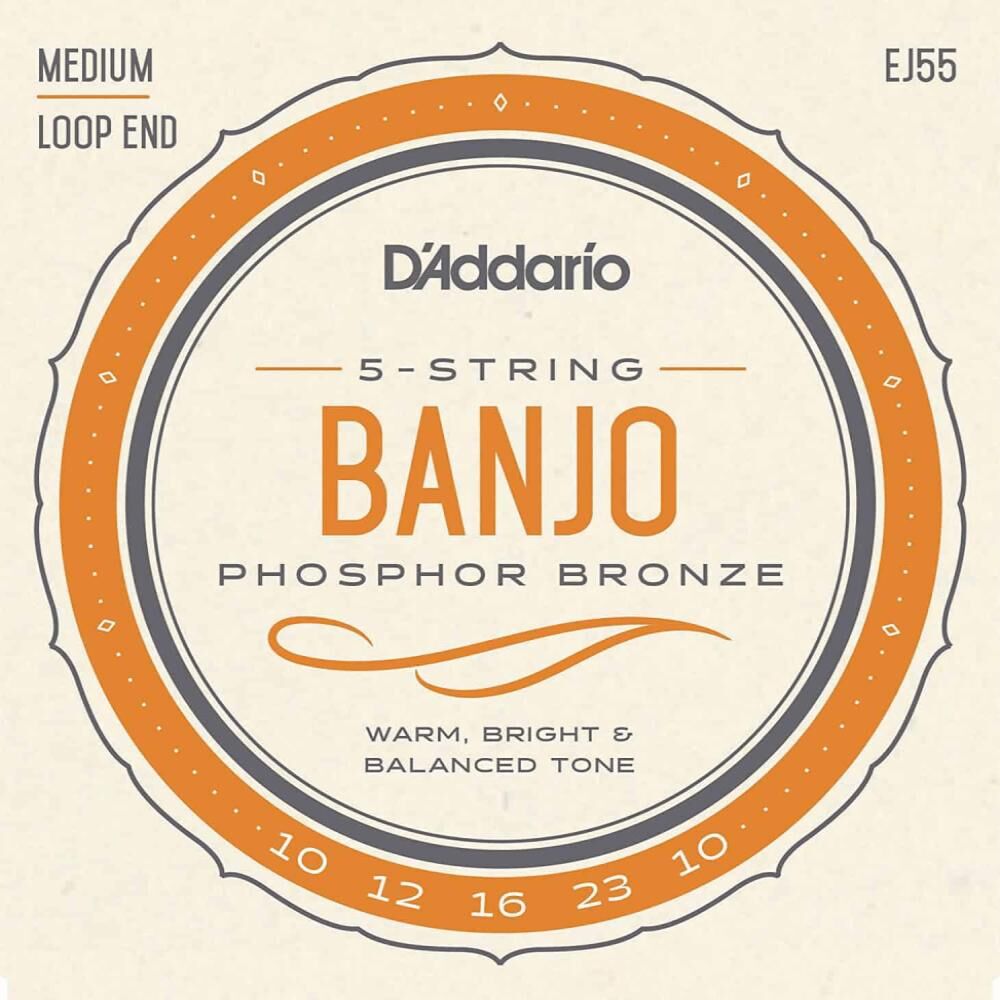 D'Addario Phosphor Bronze Banjo Strings - Medium Gauge