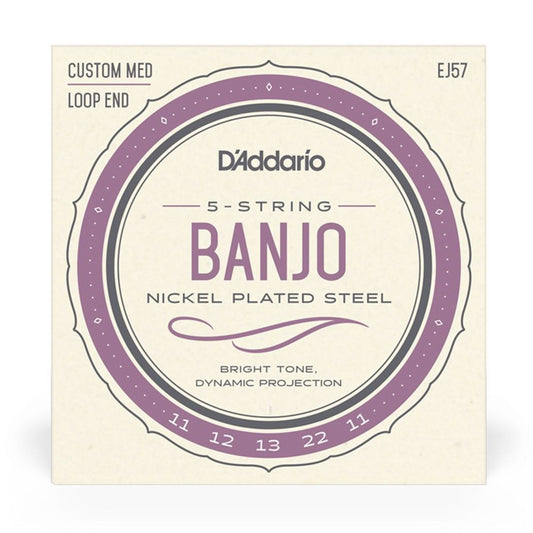 D'Addario Nickel Custom Medium Banjo String Set