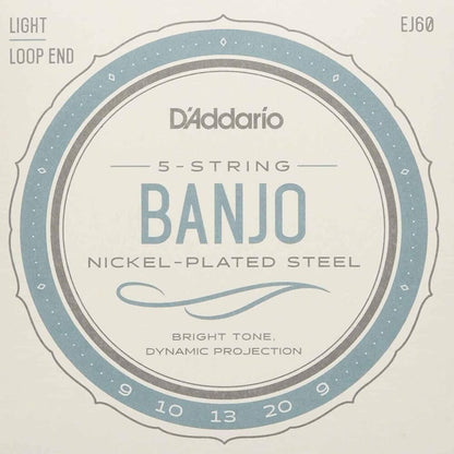 D'Addario EJ60+ Banjo Nickel Lite Plus Strings with Loopend Construction — view 4
