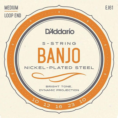 D'Addario EJ61 5-String Banjo Strings Set Nickel Wound 10-23 Med — view 4