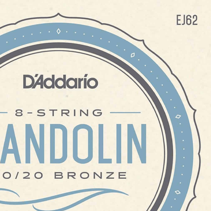 D'Addario EJ62 Mandolin String Set - Light Gauge 80/20 Bronze, Loopend Construction, Made in USA — view 3