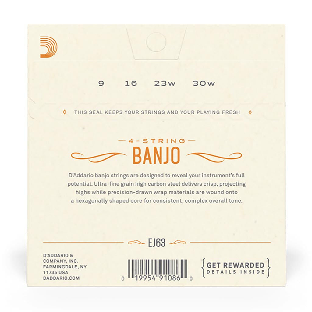 D'Addario EJ63 Nickel Wound Tenor Banjo String Set 4-String — view 2