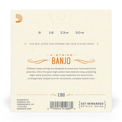 D'Addario EJ63 Nickel Wound Tenor Banjo String Set 4-String — view 2