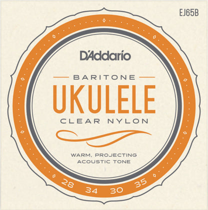 D'Addario EJ65B Baritone Ukulele String Set, Pro-Arté Nylon Trebles, Wound Nylon Core, Standard DGBE Tuning