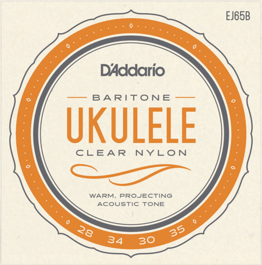 D'Addario EJ65B Baritone Ukulele String Set, Pro-Arté Nylon Trebles, Wound Nylon Core, Standard DGBE Tuning