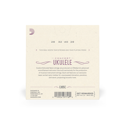 D'Addario EJ65C Pro-Arte Concert Ukulele Strings - Nylon, Tie-End, Uncoated, 4 Strings, Standard GCEA Tuning — view 3
