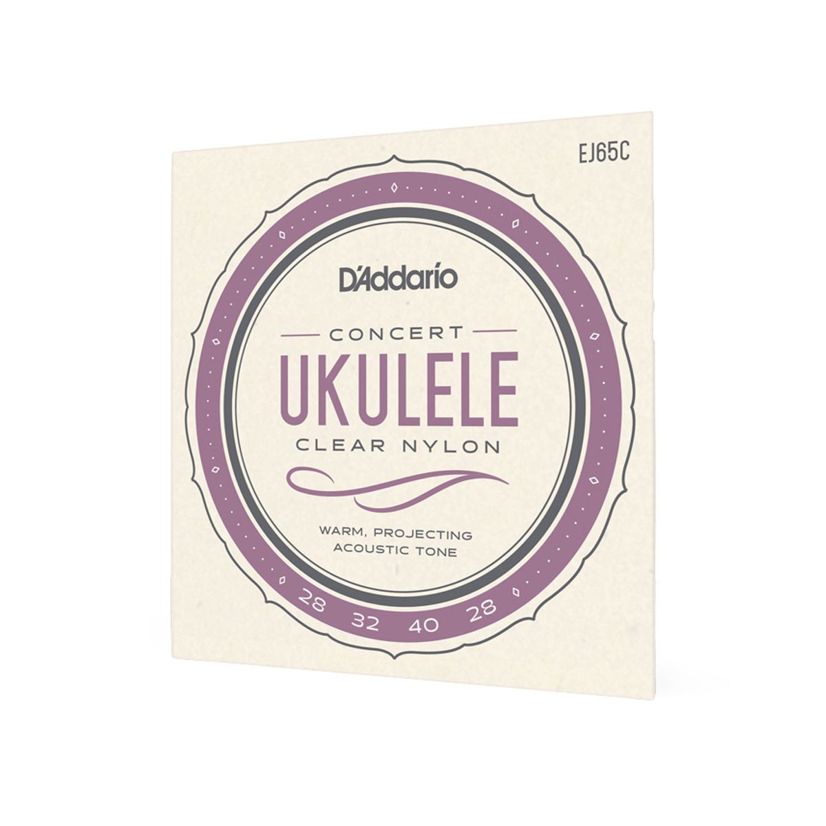 D'Addario EJ65C Pro-Arte Concert Ukulele Strings - Nylon, Tie-End, Uncoated, 4 Strings, Standard GCEA Tuning