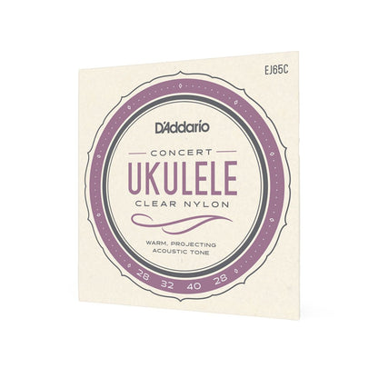 D'Addario EJ65C Pro-Arte Concert Ukulele Strings - Nylon, Tie-End, Uncoated, 4 Strings, Standard GCEA Tuning