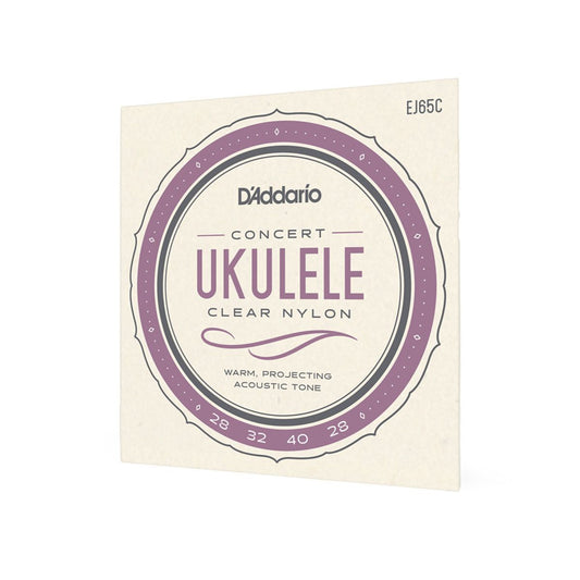 D'Addario EJ65C Pro-Arte Concert Ukulele Strings - Nylon, Tie-End, Uncoated, 4 Strings, Standard GCEA Tuning