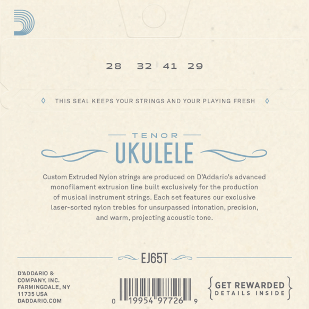 D'Addario EJ65T Tenor Ukulele String Set - Pro-Arté Clear Nylon, 4 Strings, Standard GCEA Tuning — view 2