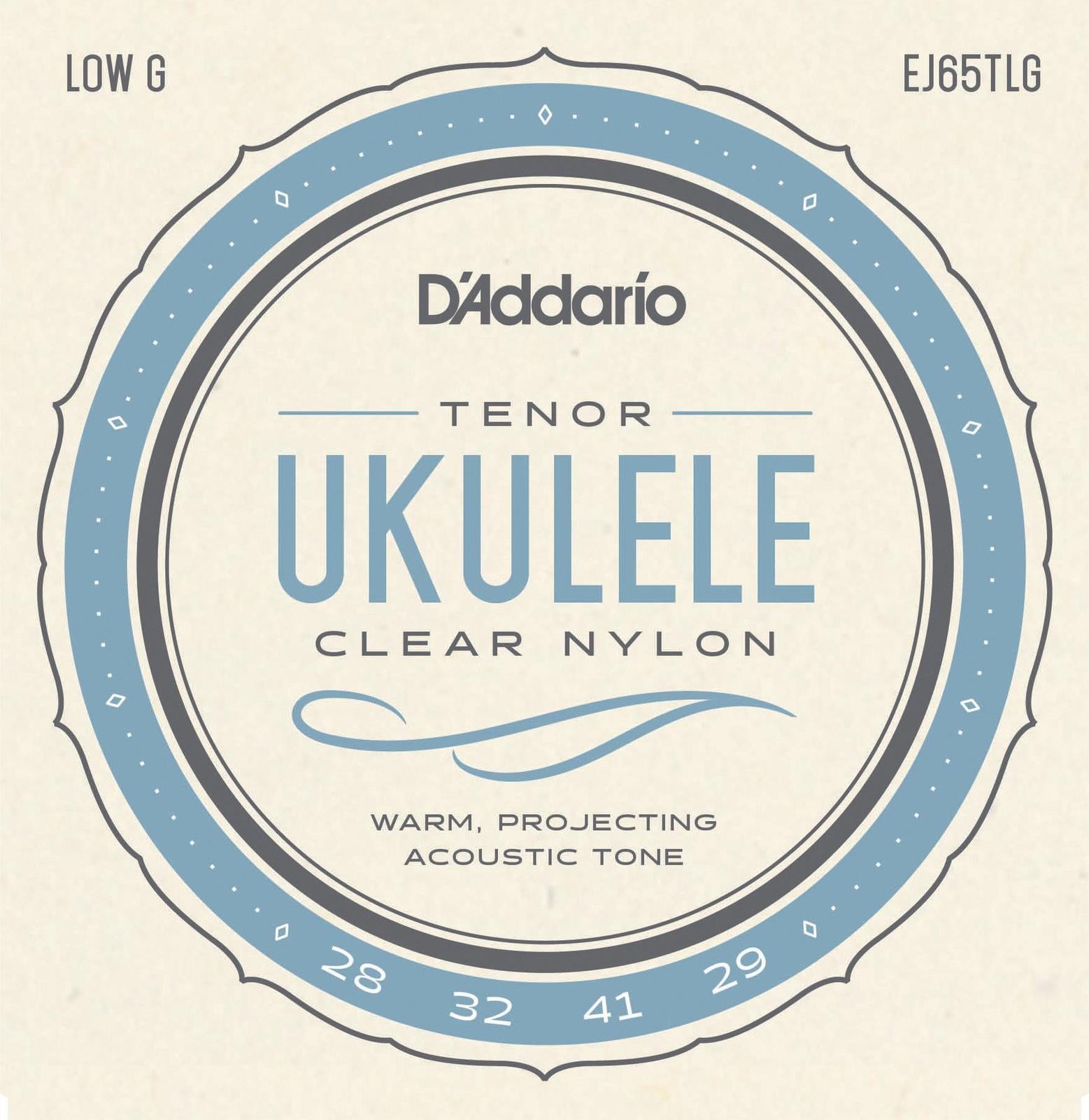 D'Addario EJ65TLG Pro-Arte Custom Extruded Nylon Ukulele Strings, Tenor Low G