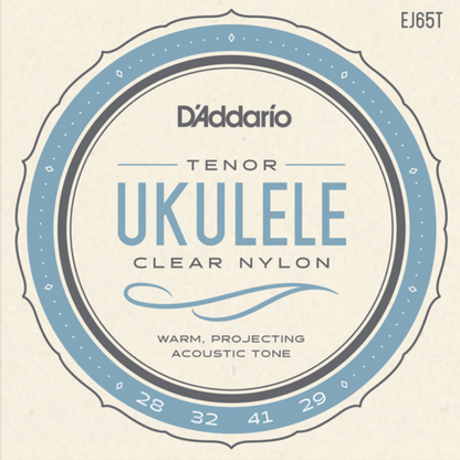 D'Addario EJ65T Tenor Ukulele String Set - Pro-Arté Clear Nylon, 4 Strings, Standard GCEA Tuning