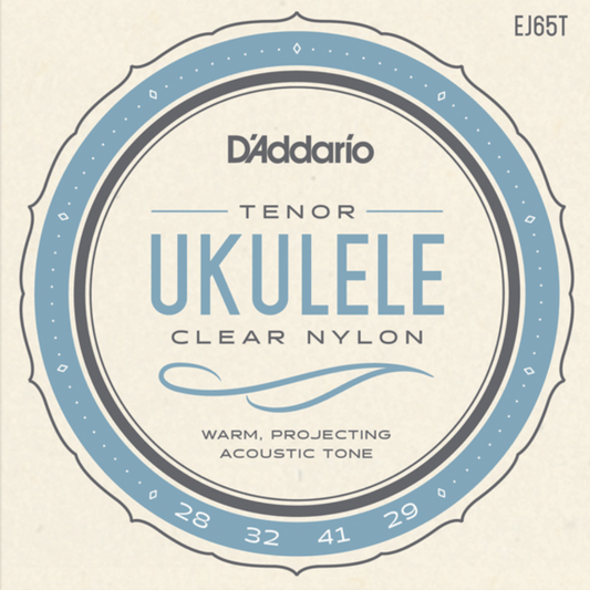 D'Addario EJ65T Tenor Ukulele String Set - Pro-Arté Clear Nylon, 4 Strings, Standard GCEA Tuning