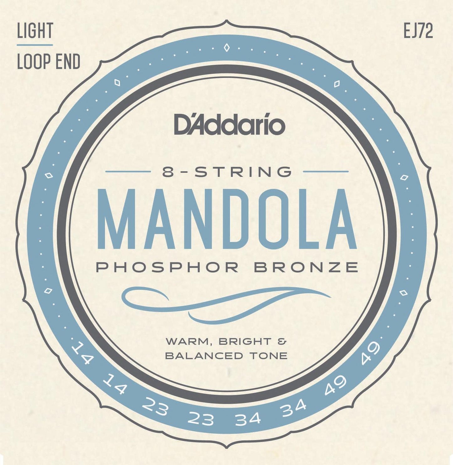 D'Addario EJ72 Phosphor Bronze Mandola Strings, Light, 14-49