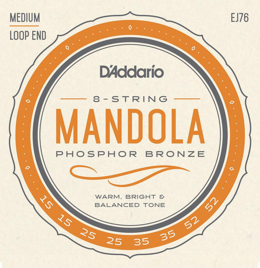 D'Addario EJ76 Phosphor Bronze Mandola Strings, Medium, 15-52