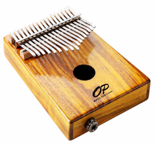 Opus Percussion 17-Key Koa Wood Kalimba with Pickup, Natural Gloss Finish