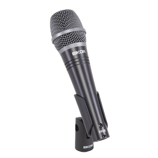 Eikon EKD8 Handheld Vocal Microphone with Padded Bag & Clip, Super-Cardioid, Dynamic, Frequency Response 50-18,000 Hz, 3 Pin XLR Male Connector