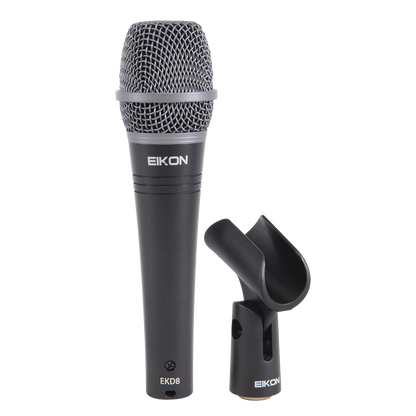 Eikon EKD8 Handheld Vocal Microphone with Padded Bag & Clip, Super-Cardioid, Dynamic, Frequency Response 50-18,000 Hz, 3 Pin XLR Male Connector — view 3