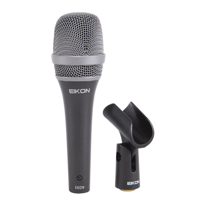 Eikon EKD9 Handheld Vocal Microphone with Bag & Clip, Super-Cardioid, Dynamic Neodymium, Frequency Response 50-19,000 Hz, 3 Pin XLR Male Connector — view 3