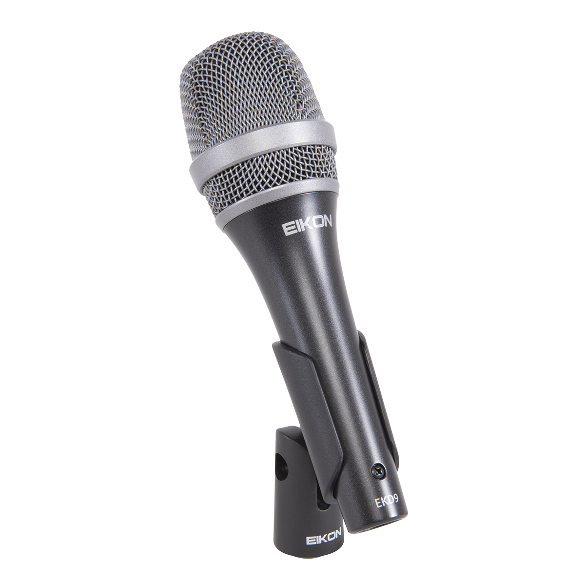 Eikon EKD9 Handheld Vocal Microphone with Bag & Clip, Super-Cardioid, Dynamic Neodymium, Frequency Response 50-19,000 Hz, 3 Pin XLR Male Connector