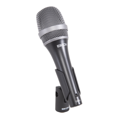 Eikon EKD9 Handheld Vocal Microphone with Bag & Clip, Super-Cardioid, Dynamic Neodymium, Frequency Response 50-19,000 Hz, 3 Pin XLR Male Connector